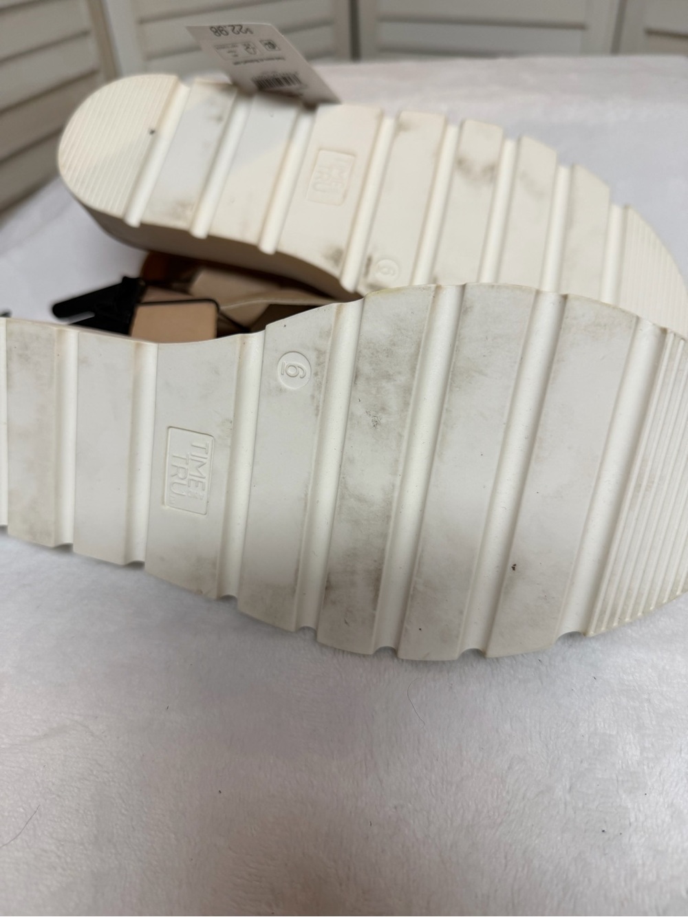 NWT Time and Tru Neutral Fisherman Sandals Leather Woven Strap in Tan SZ 6 - Picture 2 of 2